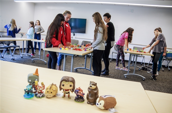 Middle School students learn about making games at Champlain College